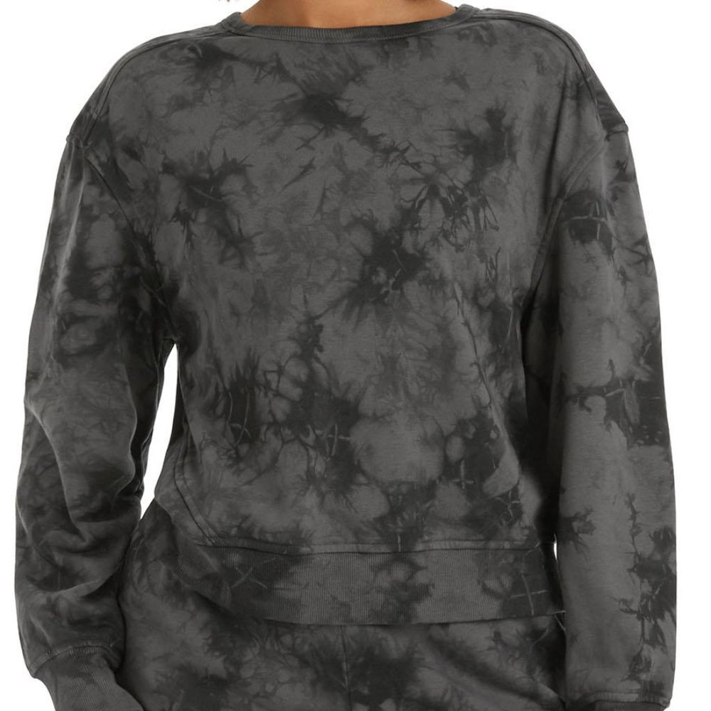 Member's Mark Women's French Terry Tie Dye Sweatshirt Teal Smoke Gray
